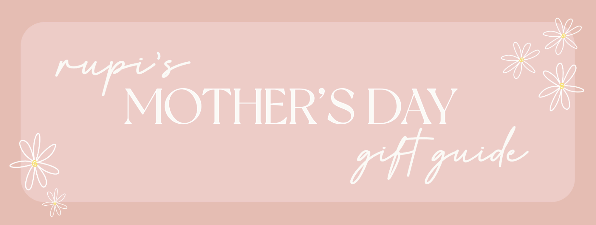 A mother's day gift guide in pink to promote mother's day sales.